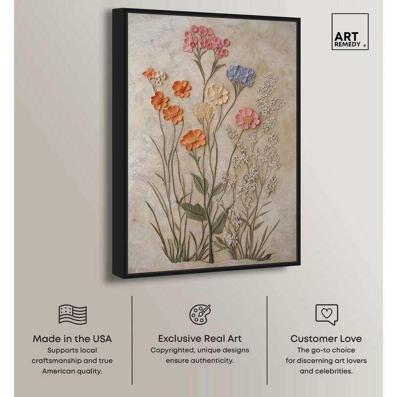 Sculpted Flora Frieze IV Canvas by Art Remedy