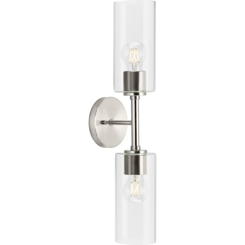 Cofield Collection Two-Light Brushed Nickel Transitional Wall Bracket - 22.5 in x 5.62 in x 4.87 in