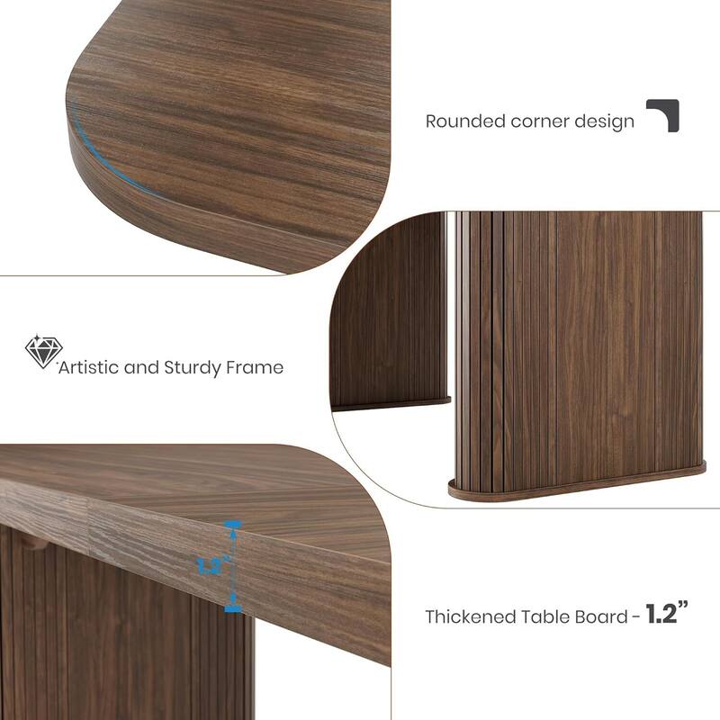 62 inch Kitchen Dining Table with Grille Design for Dining, Home, Office (Only Table)