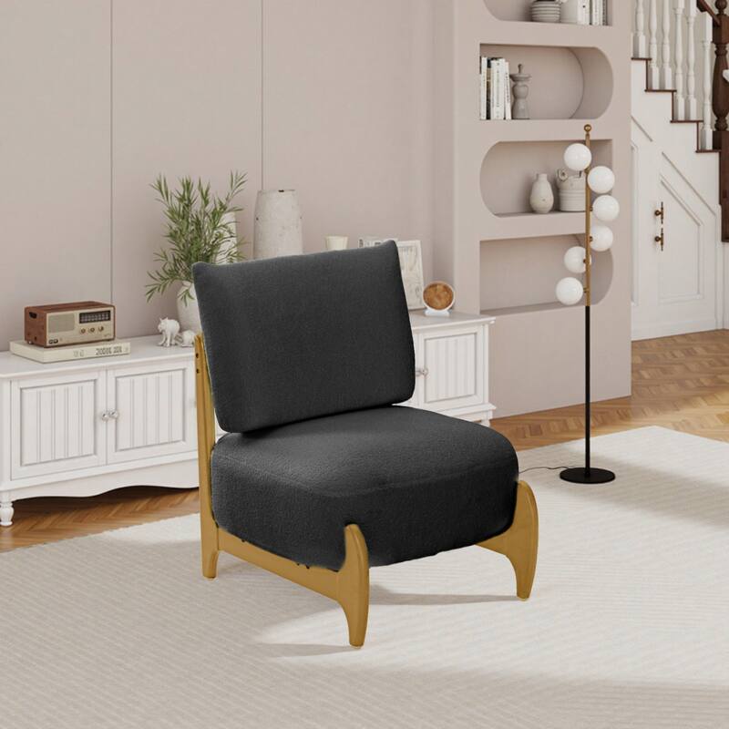 Leisure Chair Lounge Chair Rustic Side Chair, Black Reading Chair Reception Chair Dressing Chair Dining Chair