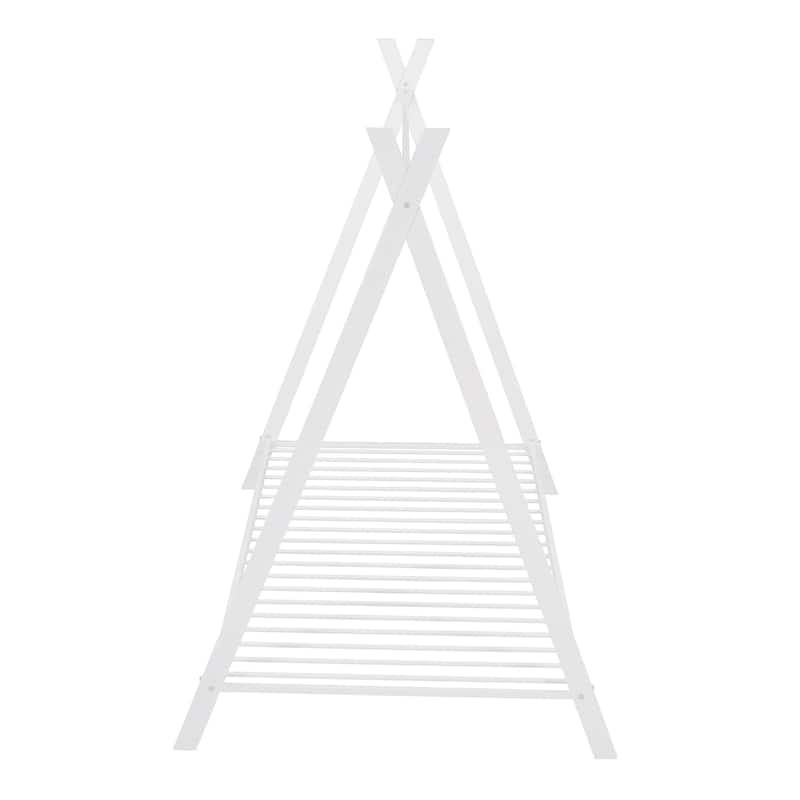 House Bed Tent Bed Frame Metal Floor Play House Bed with Slat for Kids Girls Boys