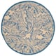 SAFAVIEH Courtyard Bettyjane Tropical Leaves Indoor/ Outdoor Area Rug - 6'7" x 6'7" Round - Natural/Blue
