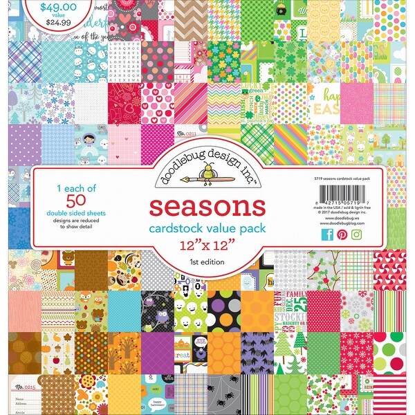Doodlebug ~ VALUE PACK ~ All Occasions ~ 12x12 Paper Pack Doodlebug ~ VALUE PACK ~ All Occasions ~ 12x12 Paper Pack