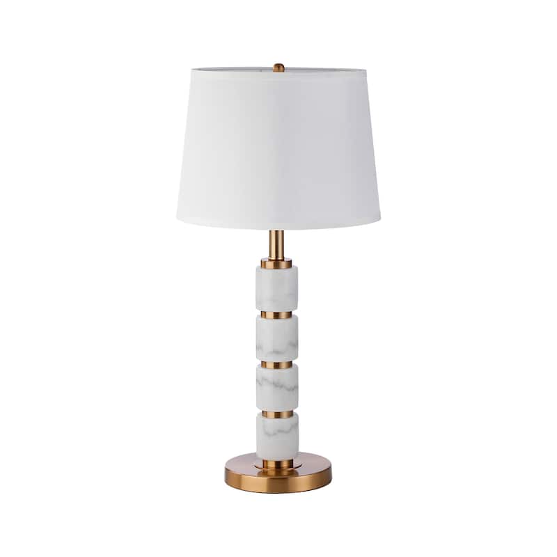 Gold Metal Alabaster Stone Table Lamp Accent Buffet Bedside Lamp