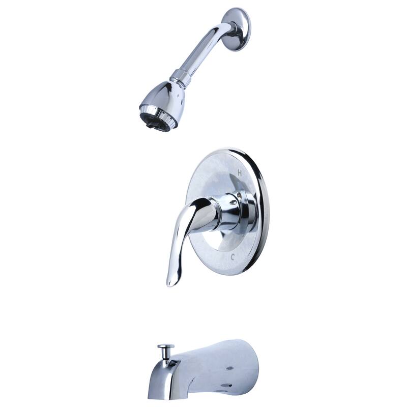 Single Handle Tub and Shower Faucet with Pressure Balance Valve Chrome Finish - Silver