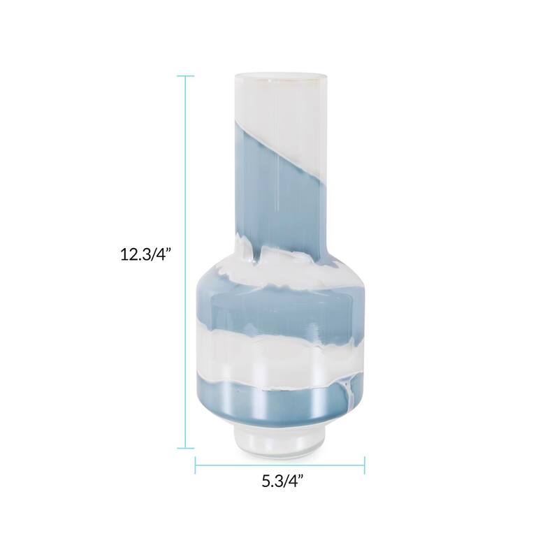 Glacier Bay Layered Cylindrical Glass Vase- Tall