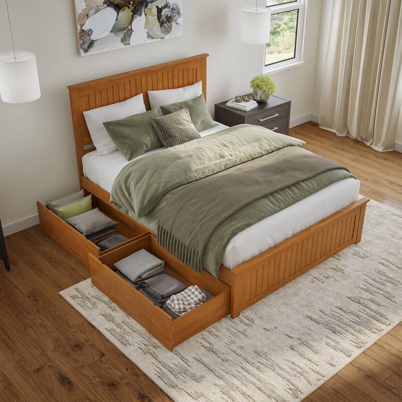 AFI Nantucket Platform Bed with Matching Footboard & Storage Drawers