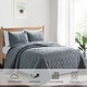preview thumbnail 39 of 65, 3-Piece Reversible Ultra Lighweight Coverlet Premium Microfiber Quilt Set Dark Gray - King