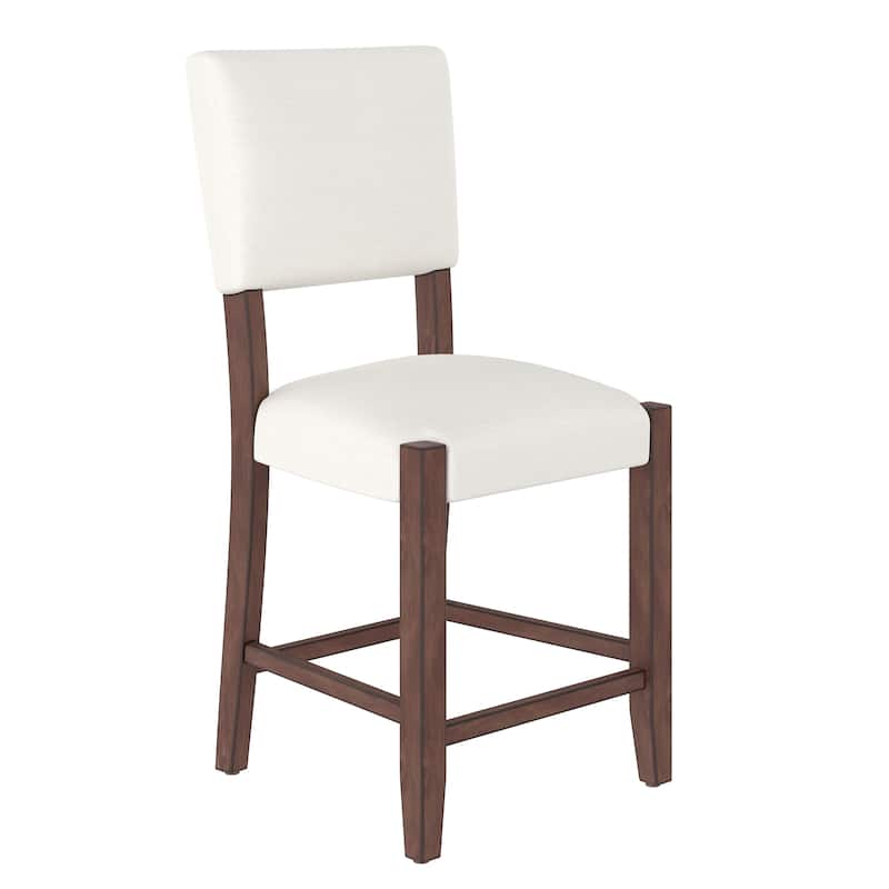 24.6" Modern Linen Upholstered Dining Chairs with Wood Legs (Set of 4)