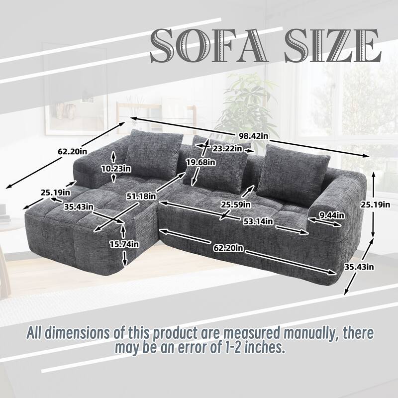 Chenille Fabric Modular L Shaped Sectional Sofa,Free Combination