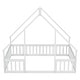 preview thumbnail 28 of 49, Wood House-Shaped Full Floor House Bed with Fence,Guardrails,Kids and Baby
