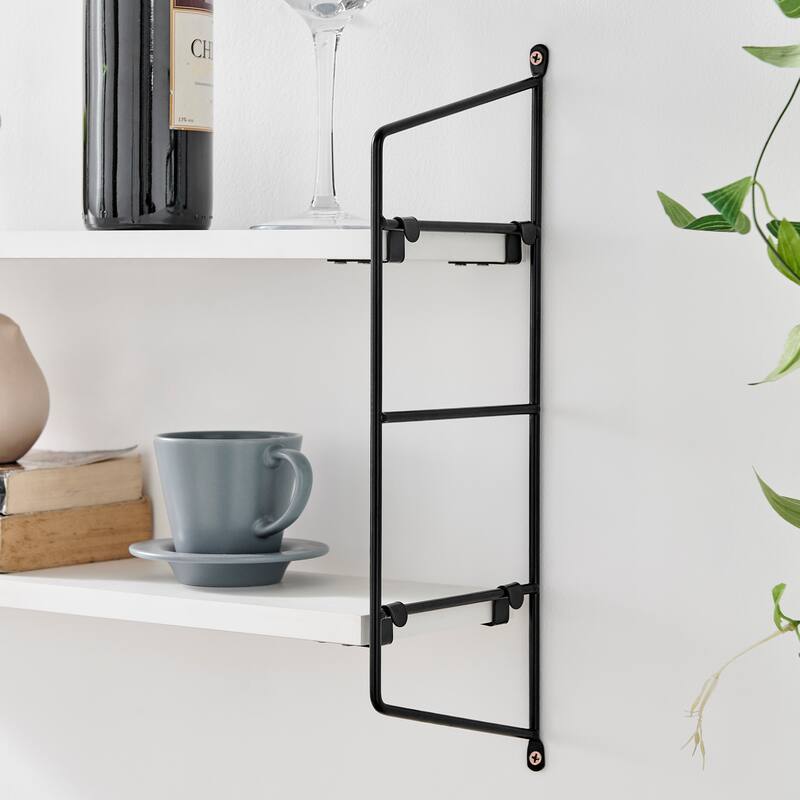 Danya B. Severini Floating Bracket Farmhouse Two-Tier Wall Shelf