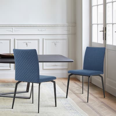 Lyon Fabric and Metal Dining Room Chairs - Set of 2