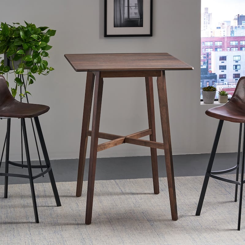 Modern Bar Height 42" Dining Table, Rubberwood Legs and Laminate Table Top