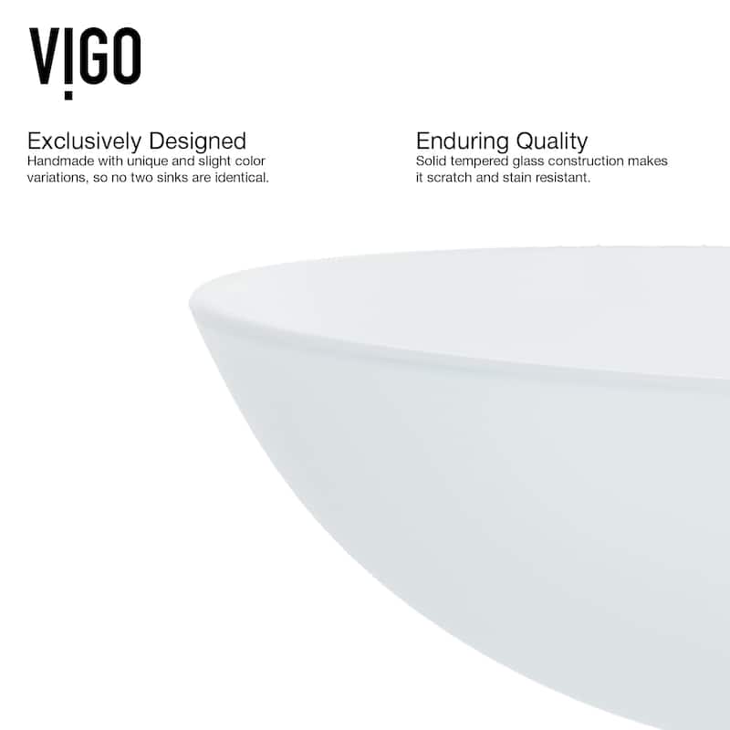 VIGO Giovanni 17"L x 17"W x 6"H Glass Round Vessel Bathroom Sink