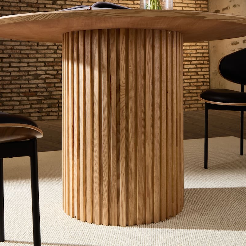 46.45 inch MDF Dining Table for Dining Room Round Dinner Tables Mid-Century Modern Table