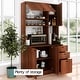 preview thumbnail 41 of 43, Living Skog Pantry Kitchen Microwave Storage Cabinet