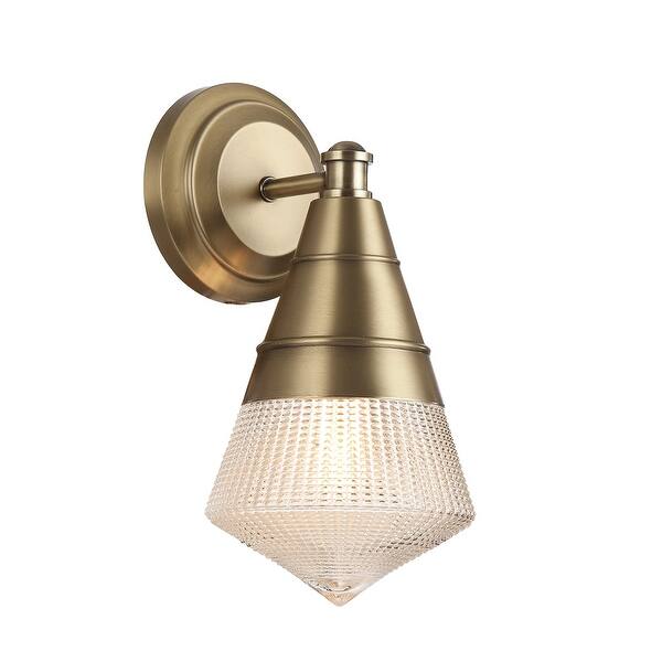 slide 1 of 1, Maxim 10391 Hargreaves 12" Tall Bathroom Sconce Natural Aged Brass