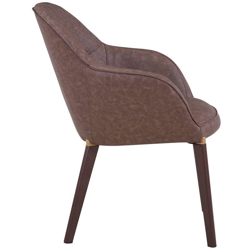 Elias Dining Chair Upholstered in Leather Velvet and Powder Coated Legs Set of 2