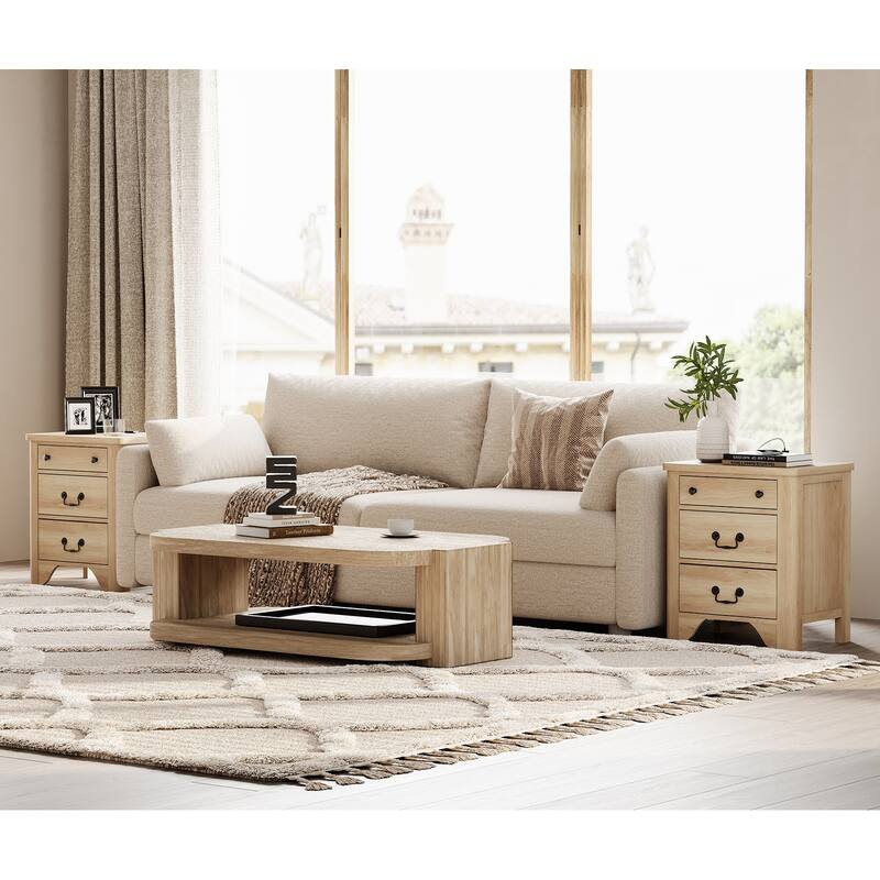 WAMPAT 59" W Large Sideboard Buffet Cabinet,and Nightstands Set of 2 with Charging Station for Living Room,Dining Room