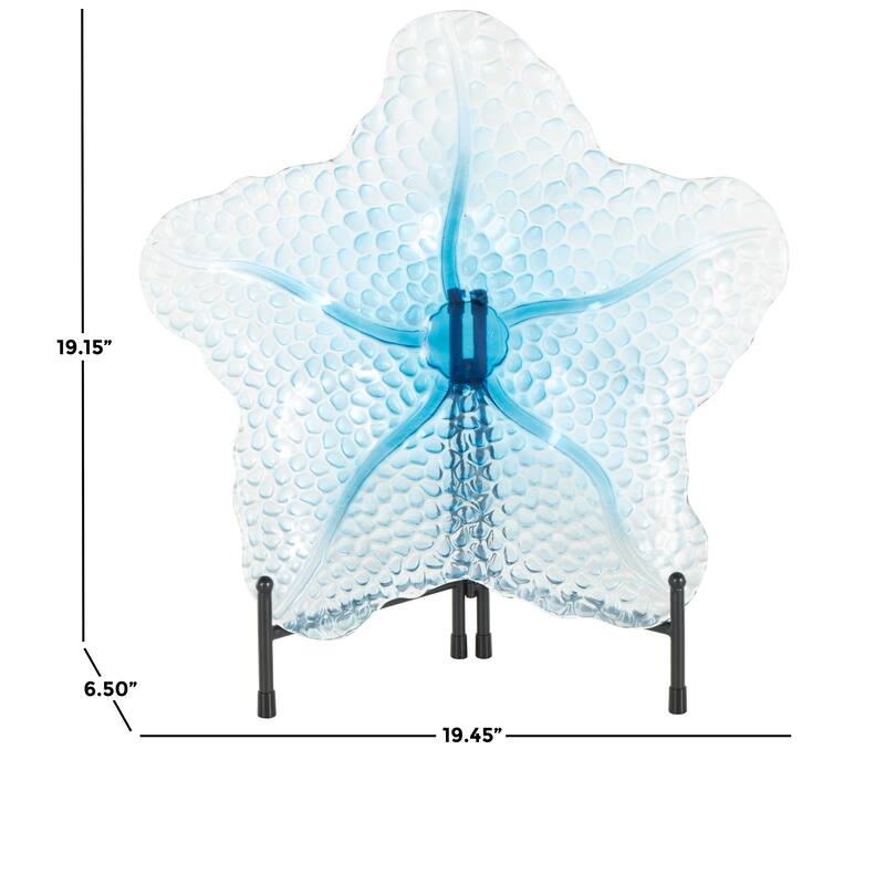 Blue Glass Ombre Decorative Plate Charger with Spotted Texturing