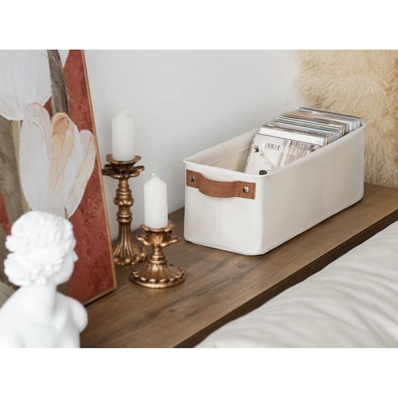 2-Pack Narrow Fabric Storage Bins, Small Basket for Closet and Shelves - 15"L x 6"W x 5"H