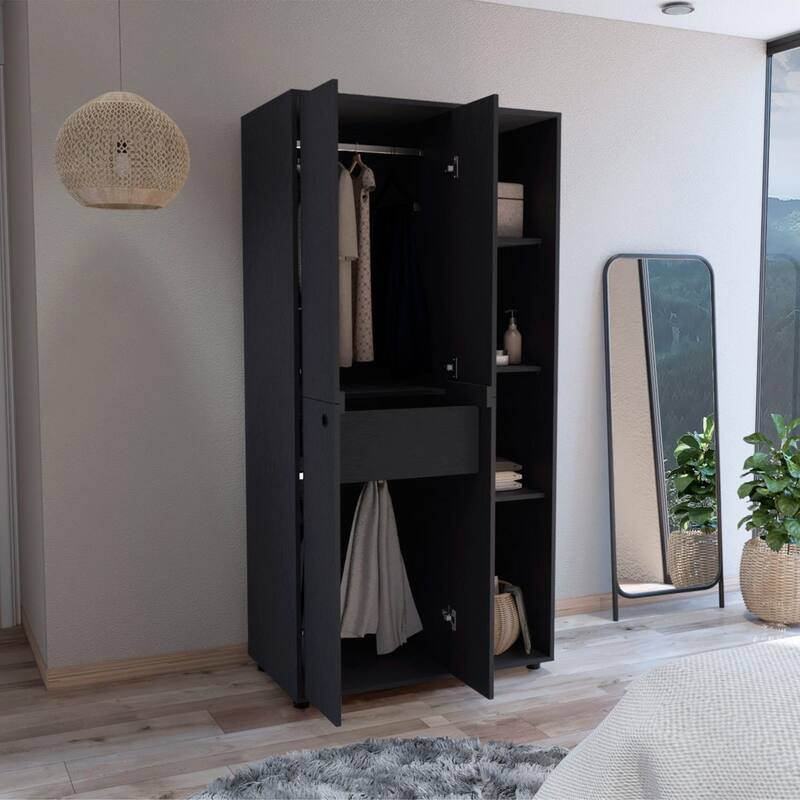 Misuri Wardrobe Armoire, Double Door, Drawer - N/A