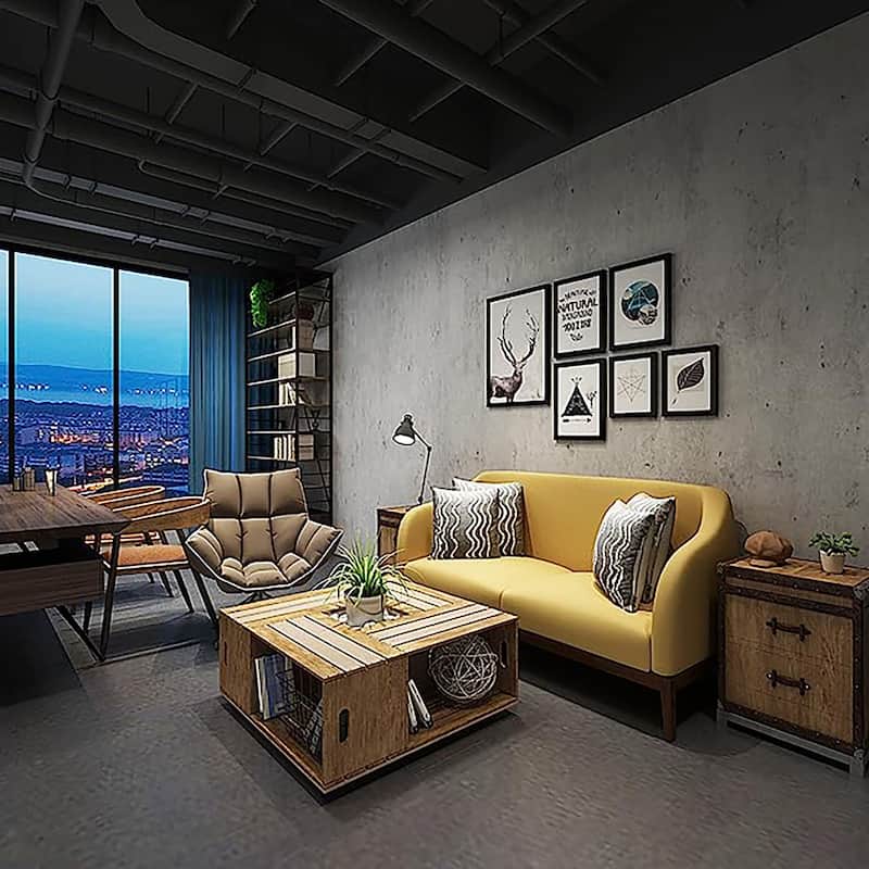 Light Grey Concrete Wall Peel and Stick Wallpaper, 24''x 10'L