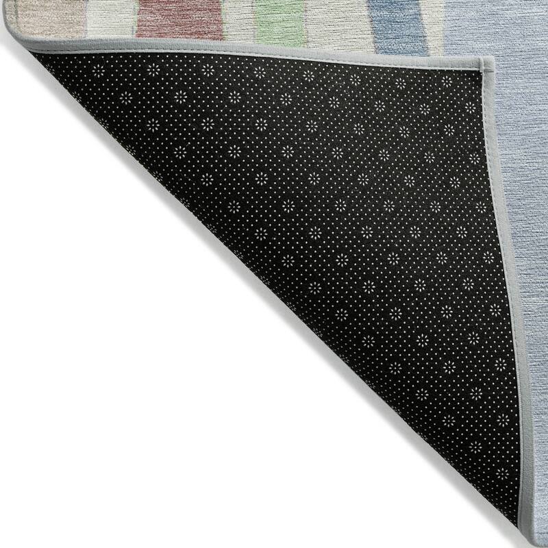 Machine Washable Indoor/Outdoor Modern Stripes Chantille Rug