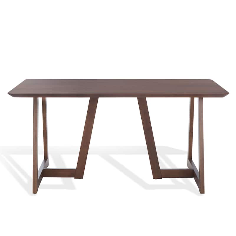 SAFAVIEH Couture Leroux Rectangle Wood Dining Table - 63"W x 35"D x 30"H - Walnut