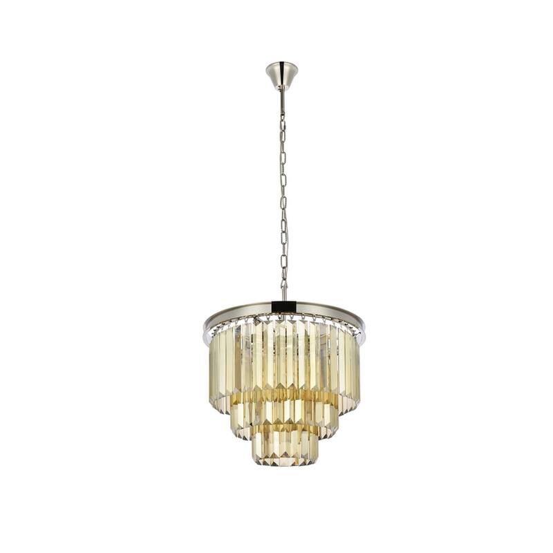 Royce Edge 9-Light Polished Nickel Chandelier