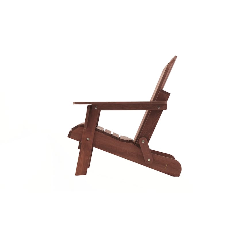 Wooden Outdoor Folding Adirondack Chair with Pre-Assembled BackRest & SeatBoard, Wood Patio Chair for Garden Backyard Porch