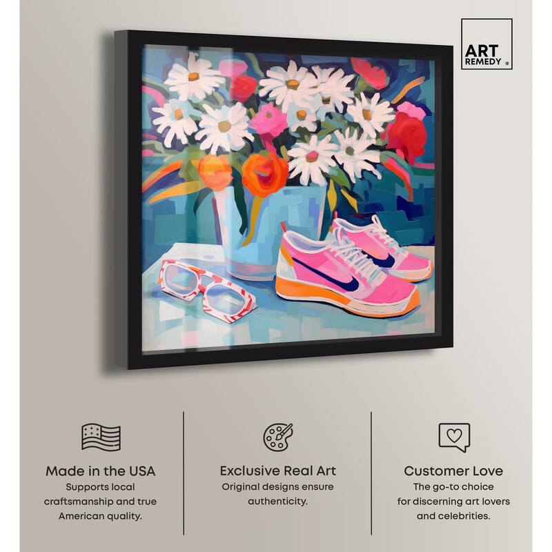 Whimsical Sneakers Flower Vase Shadowbox by Art Remedy