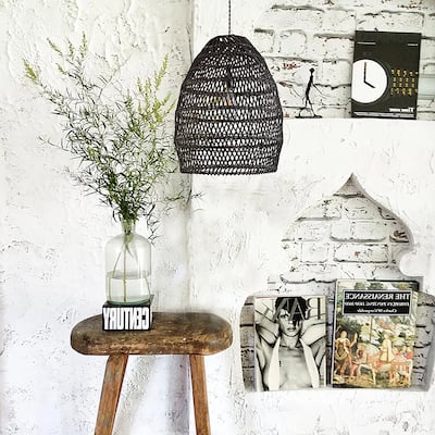 Veremund Light Bell Pendant Wicker Rattan Light - 19.7" x 15.7"
