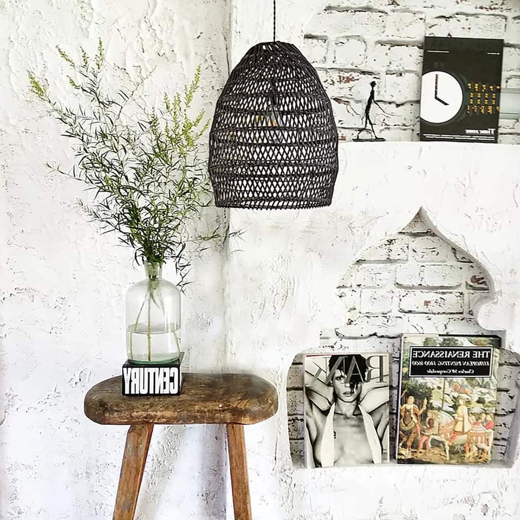 Veremund Light Bell Pendant Wicker Rattan Light - 19.7" x 15.7"