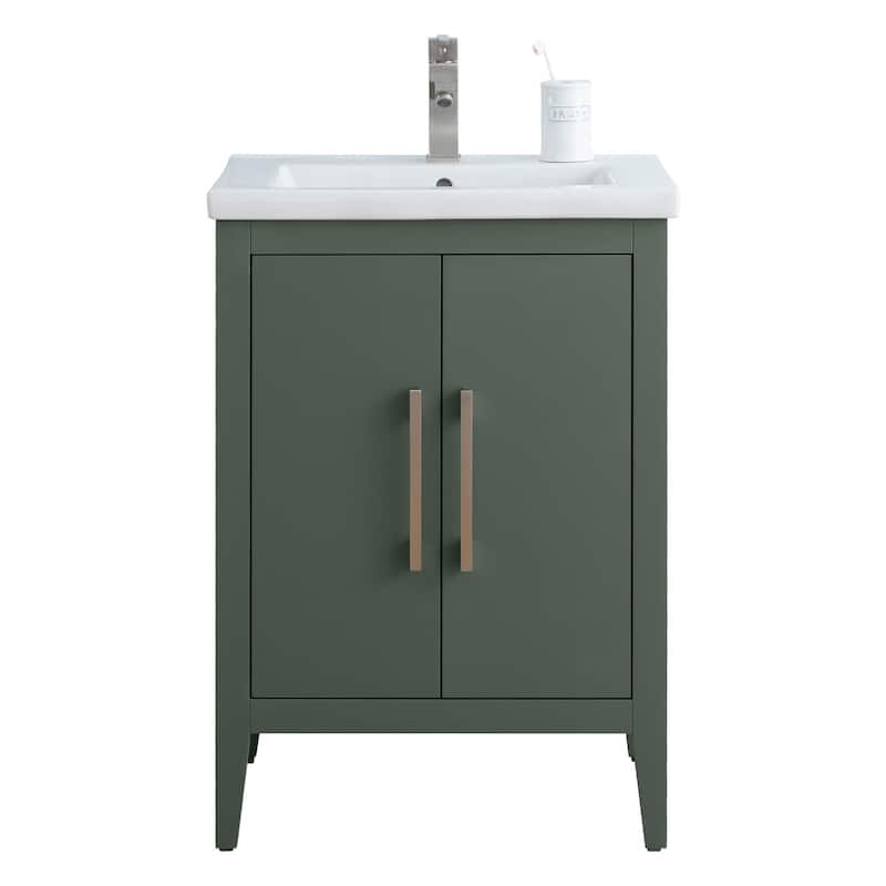 Vanity Art 20" or 24" or 30" Single Sink Bathroom Vanity Cabinet with Ceramic Top