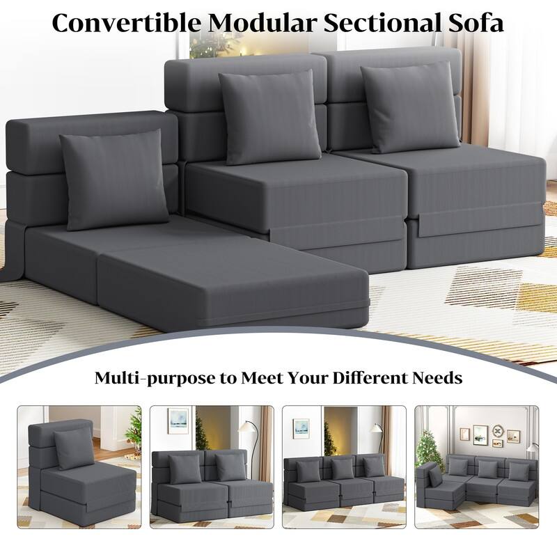 Convertible Compression Corduroy Sectional Sofa
