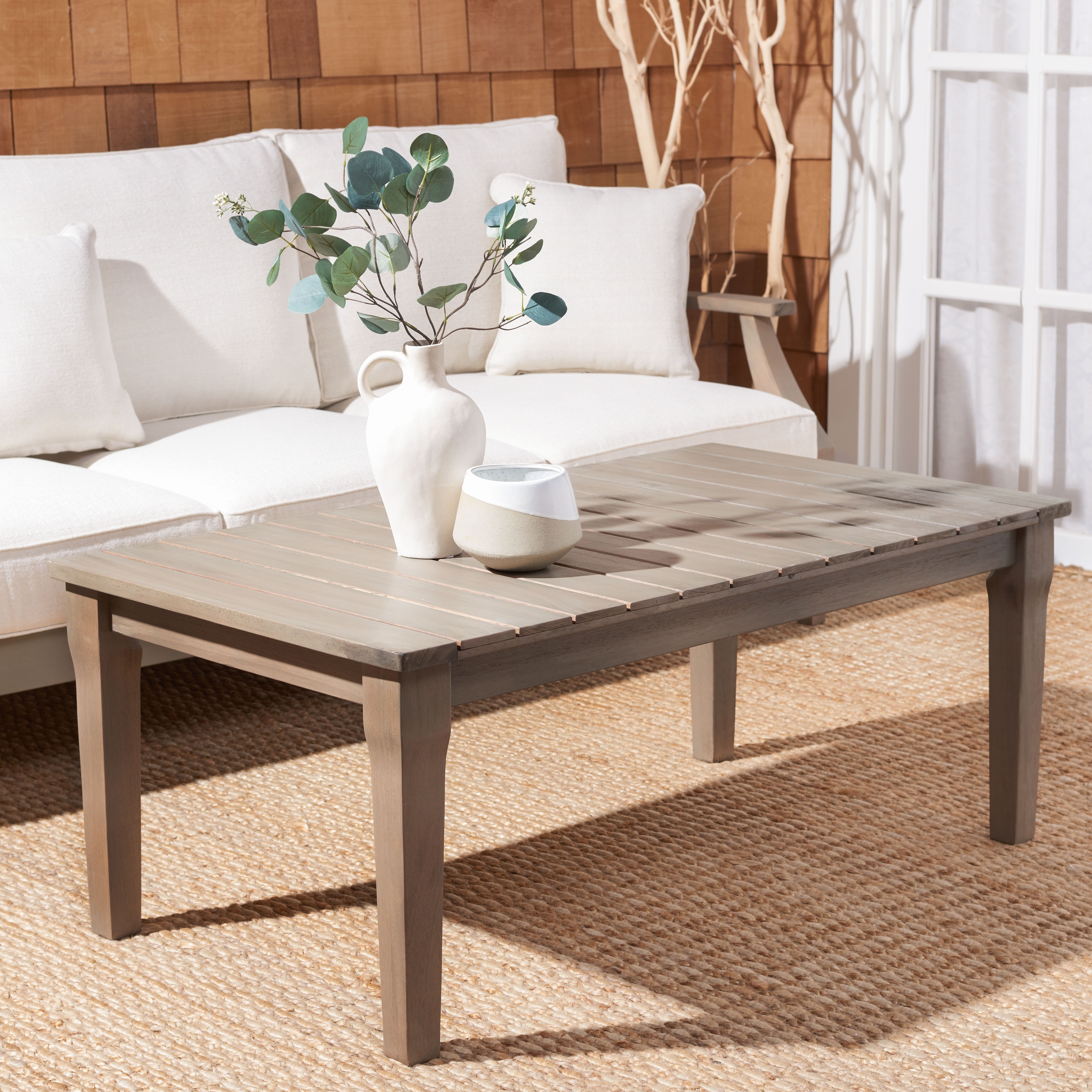 SAFAVIEH Couture Martinique Wood Patio Coffee Table. - 47.4