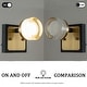 preview thumbnail 17 of 15, Modern Square Black and Brass Integrated LED Wall Sconce with White Acrylic Shade Adjustable Head Bathroom Vanity Light