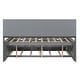 preview thumbnail 8 of 12, Full Captain Bed with Built-in Bookshelves, 3-Storage Drawers and Trundle, Light Grey