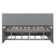 preview thumbnail 8 of 43, Full Size Wooden Captain Bed with Built-in Bookshelves, 3-Storage Drawers, and Trundle, Light Grey, Classic Style Bed Frame