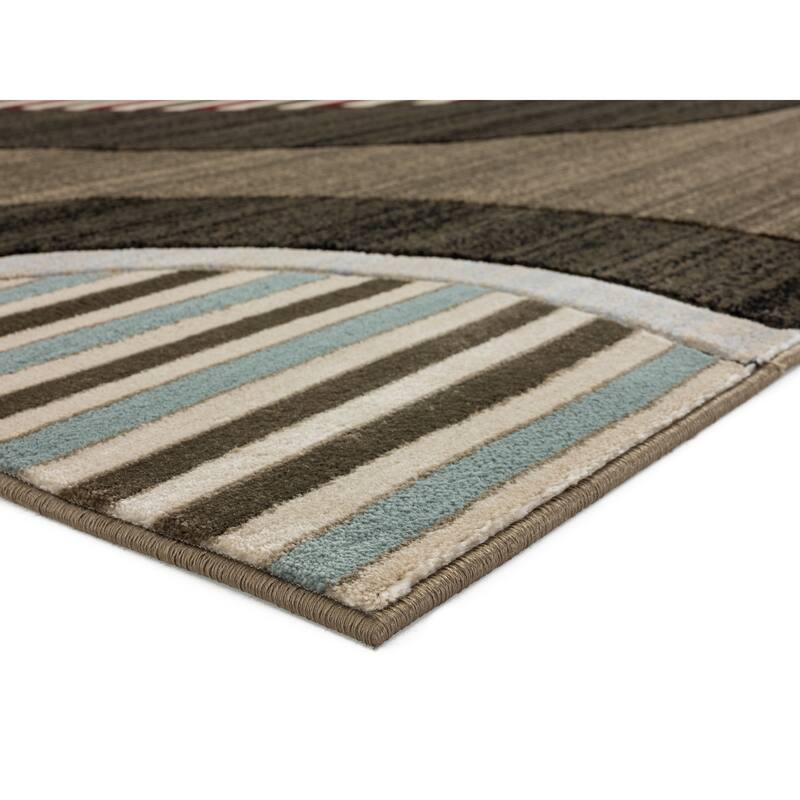 Glamour Collection Geometric Polypropylene Area Rug