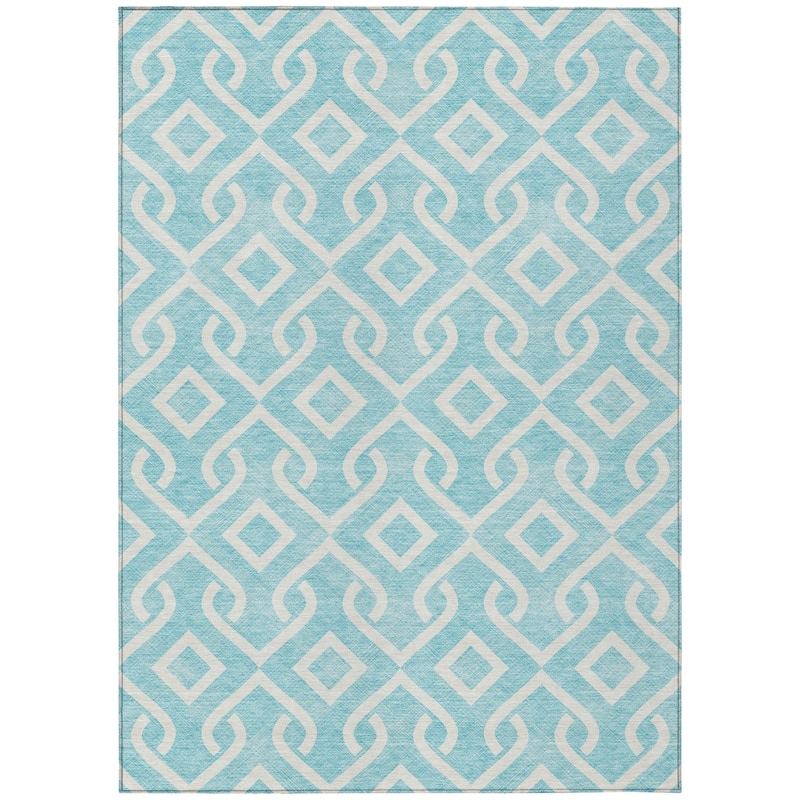 HomeRoots Geometric Transitional Rectangle Outdoor Rug