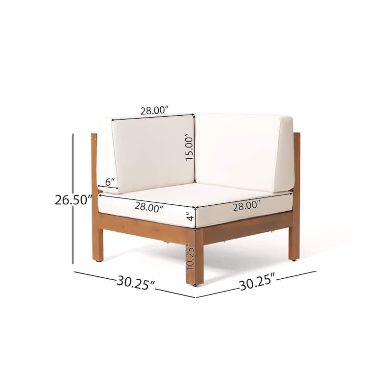 Brava Outdoor 11 Seater Acacia Wood Sectional Sofa and Club Chair Set by Christopher Knight Home