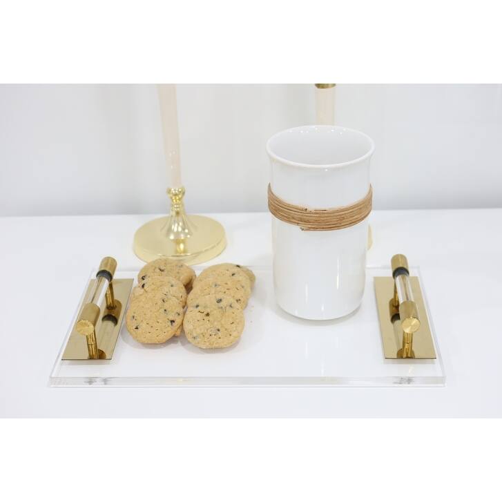 Acrylic Tray with Gold Handles