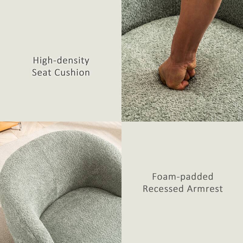 Swivel Accent Chair, Furry Round Barrel Chair