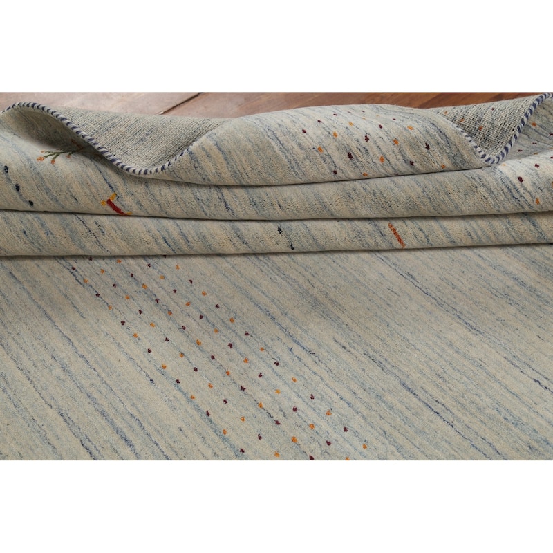 Striped Gabbeh Oriental Area Rug Handmade Wool Carpet - 6'10"x 9'9"