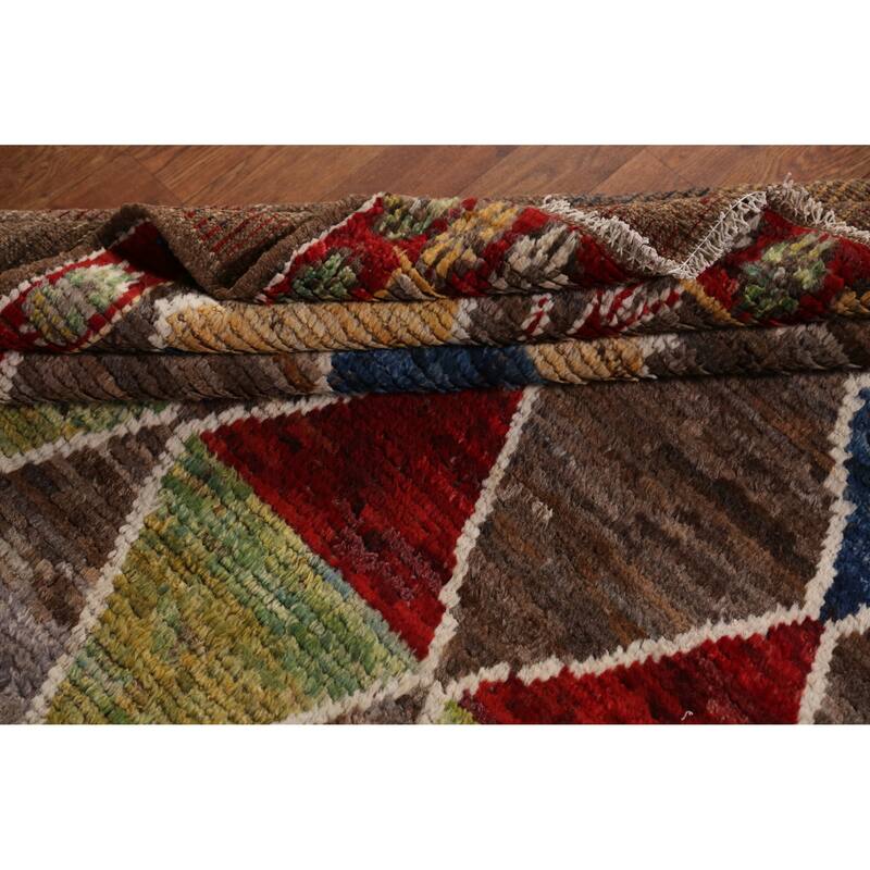 Trellis Moroccan Oriental Area Rug Hand-Knotted Wool Carpet - 5'11" x 7'8"