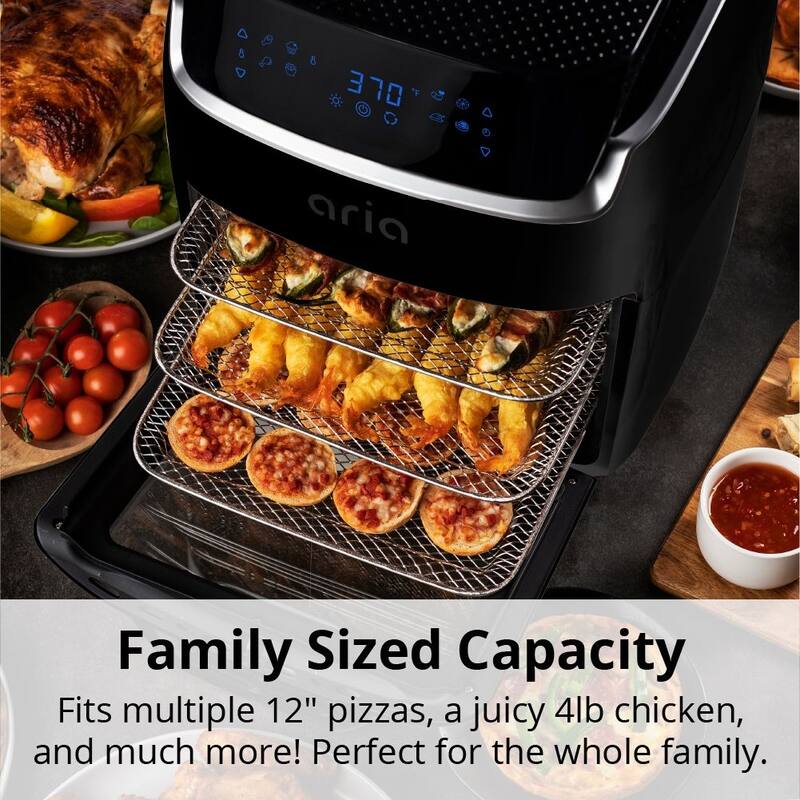 Aria 10 Qt. Air Fryer with Premium Accessory Set and Recipe Book 10QT