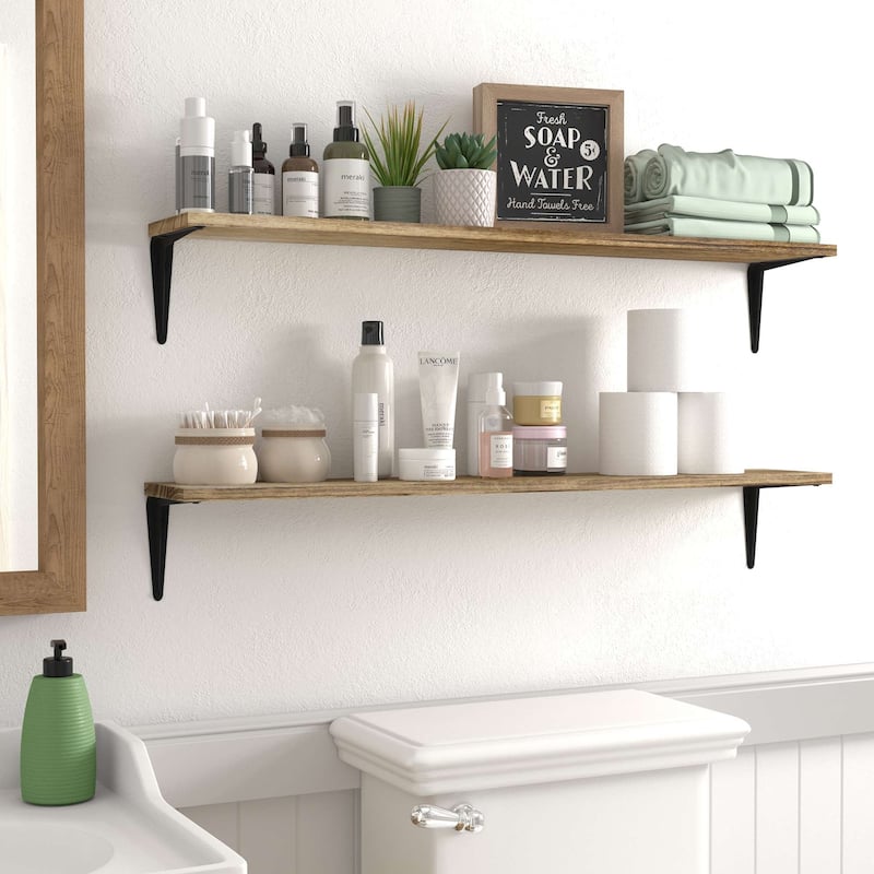 36'' Bookshelves Wall Mounted, Hanging Shelves, Storage Shelves, Wood Floating Shelves for Wall